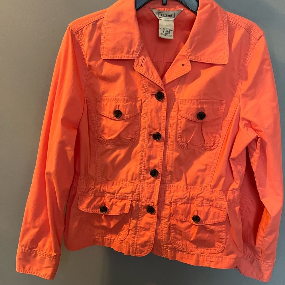 LL Bean  Button-Up Jacket (Salmon Color, looks kind of Orange in picture)